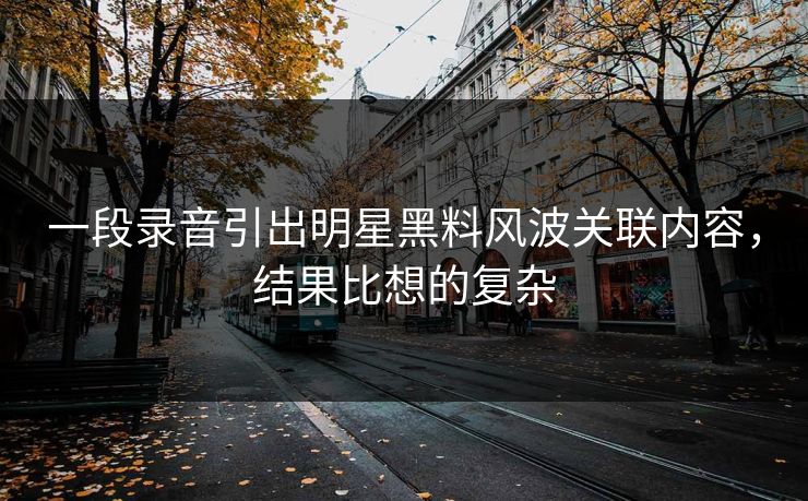 一段录音引出明星黑料风波关联内容,结果比想的复杂 一段录音引出明星黑料风波关联内容,结果比想的复杂