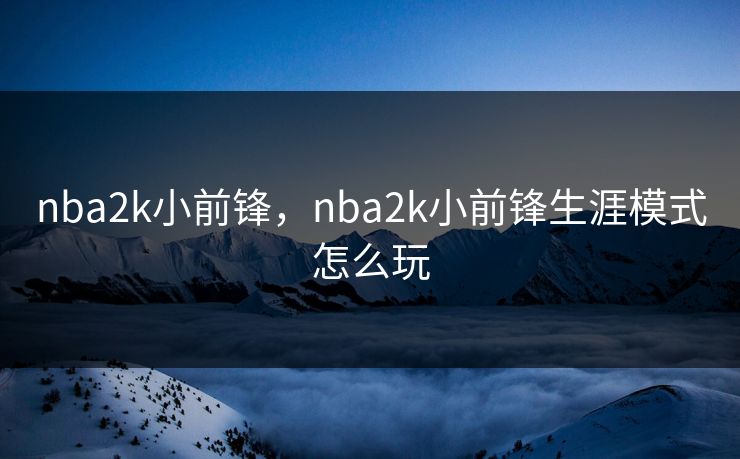 nba2k小前锋，nba2k小前锋生涯模式怎么玩