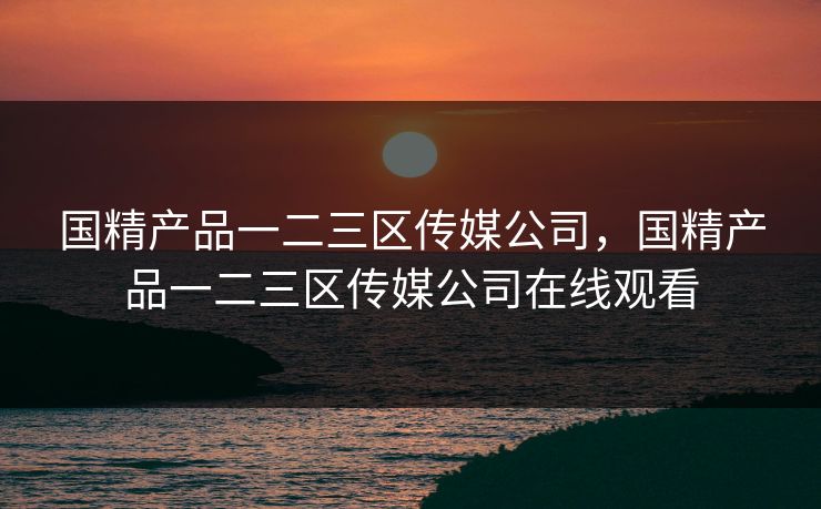 国精产品一二三区传媒公司，国精产品一二三区传媒公司在线观看